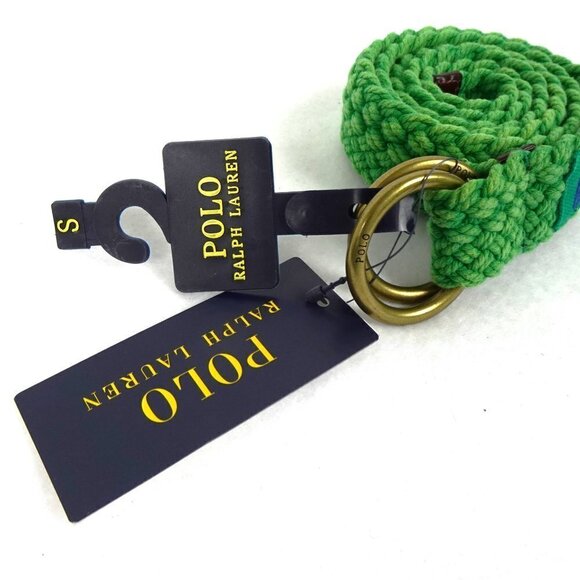 Polo Ralph Lauren Belt Men's Size S Green Webbed Adjustable O Ring Preppy - Picture 1 of 5